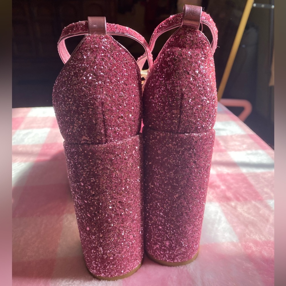 Azalea wang pink sparkle glitter platform heels - Picture 6 of 6